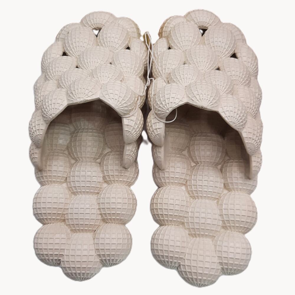 Charles Albert Bubbles Natural Slippers Massage Spa Golf Slides Textured Unisex